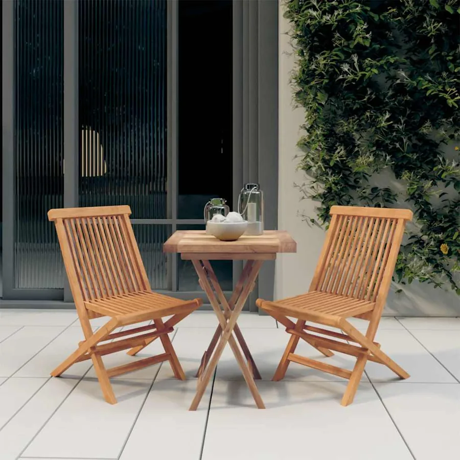 Ensemble à manger de jardin 3 pcs Bois de teck massif
