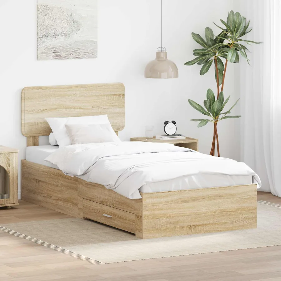 Cadre de lit Chêne Sonoma 75 x 190 cm Bois d'ingénierie