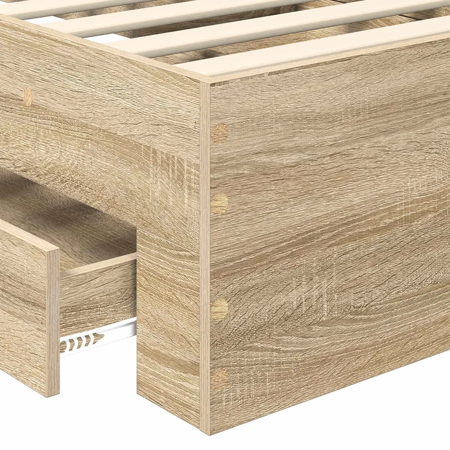 Cadre de lit Chêne Sonoma 75 x 190 cm Bois d'ingénierie - 10