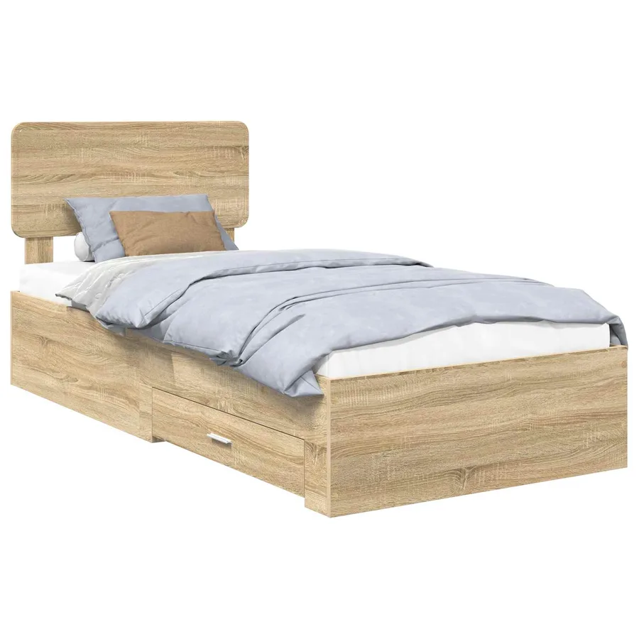 Cadre de lit Chêne Sonoma 75 x 190 cm Bois d'ingénierie - 2