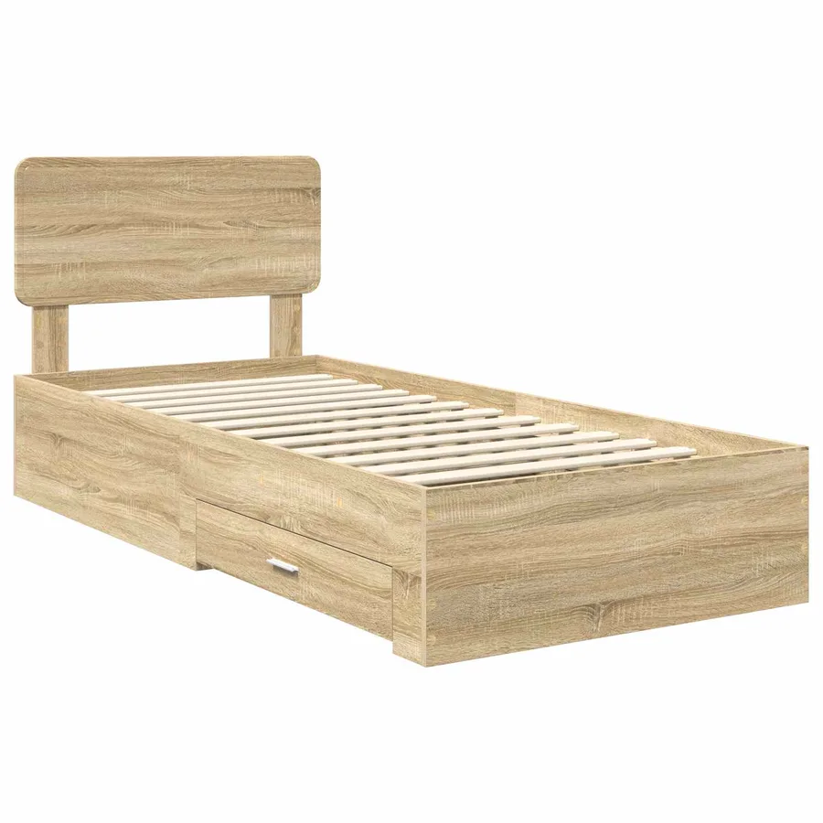Cadre de lit Chêne Sonoma 75 x 190 cm Bois d'ingénierie - 4