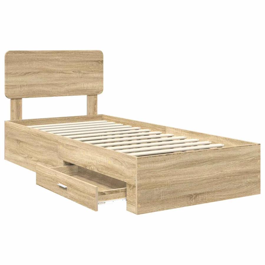 Cadre de lit Chêne Sonoma 75 x 190 cm Bois d'ingénierie - 5