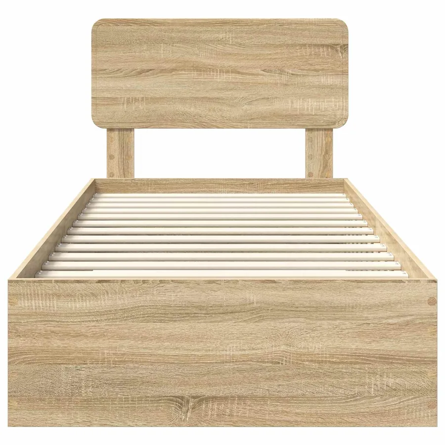 Cadre de lit Chêne Sonoma 75 x 190 cm Bois d'ingénierie - 7