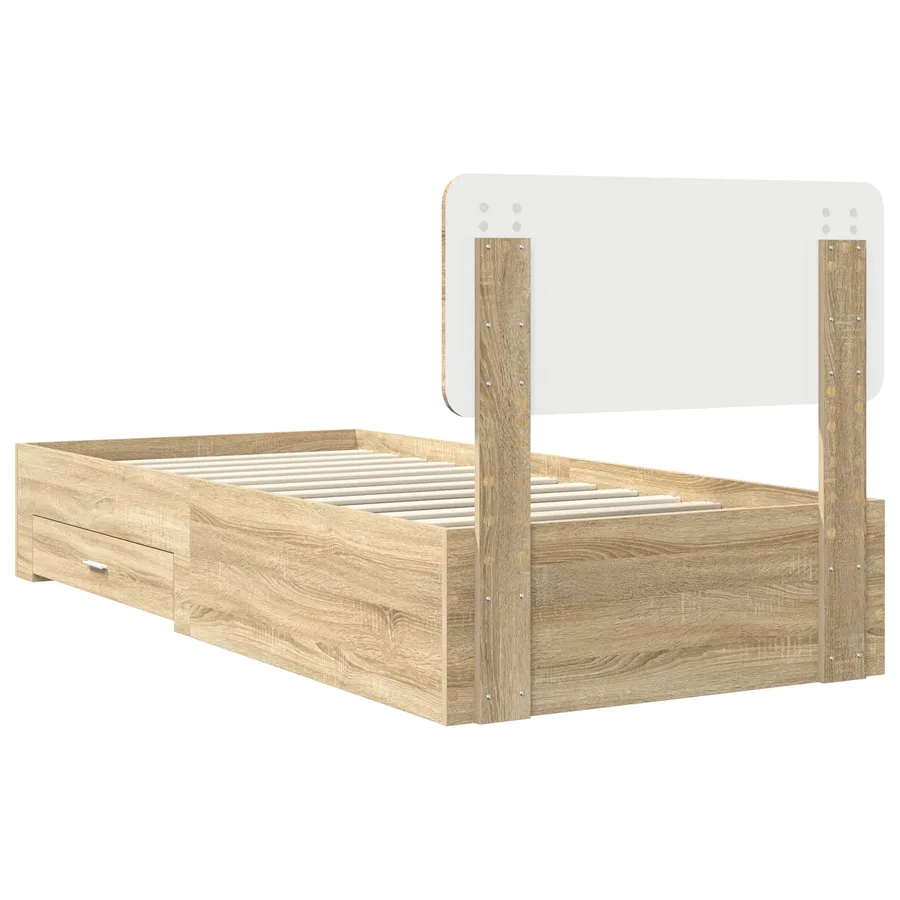 Cadre de lit Chêne Sonoma 75 x 190 cm Bois d'ingénierie - 9