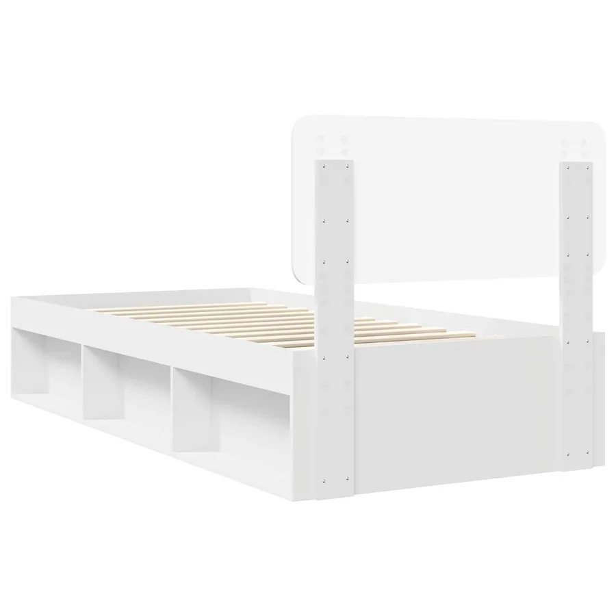 Cadre de lit avec tête de lit Blanc 75 x 190 cm Pin massif - 9