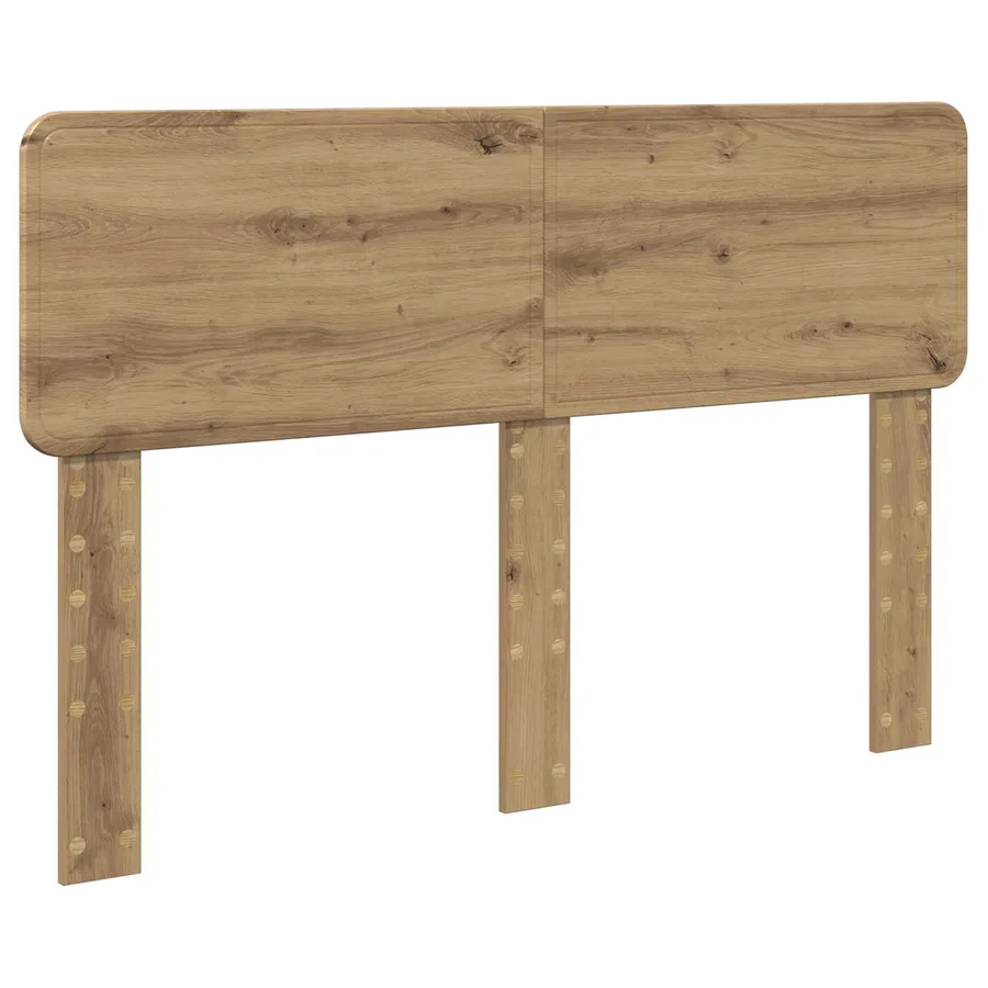 Cadre de lit Chêne artisan 140 x 190 cm Pin massif - 6