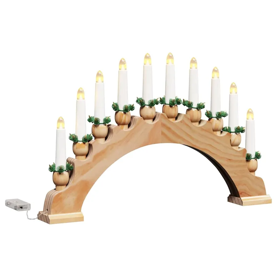 Arche de Bougies de Noël avec 10 Bougies LED Marron - 2
