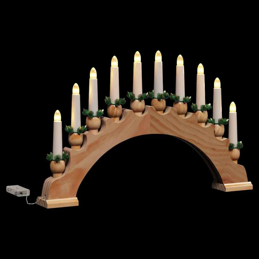 Arche de Bougies de Noël avec 10 Bougies LED Marron - 5