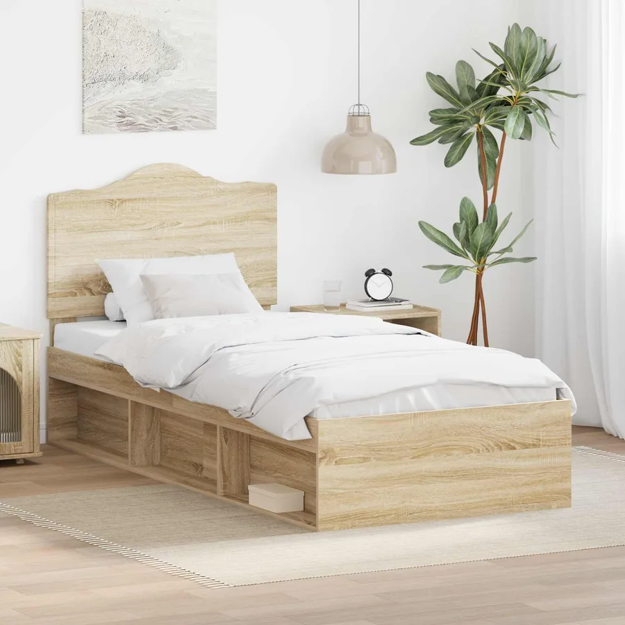 Cadre de lit Chêne Sonoma 75 x 190 cm Pin massif