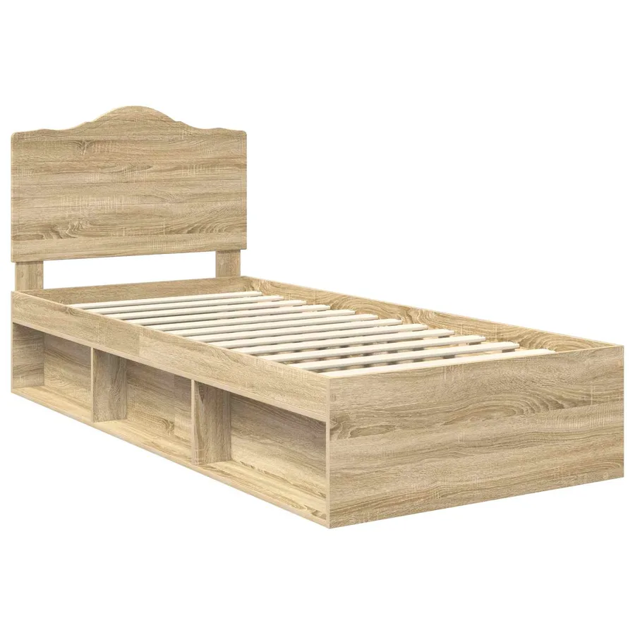 Cadre de lit Chêne Sonoma 75 x 190 cm Pin massif - 4