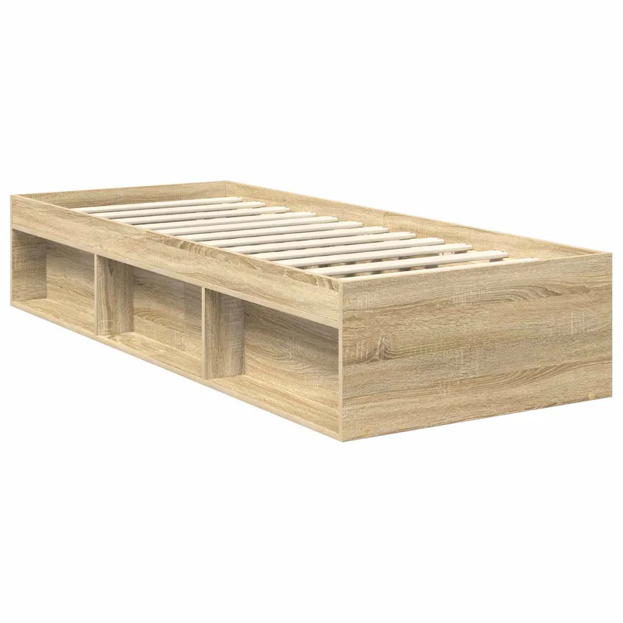 Cadre de lit Chêne Sonoma 75 x 190 cm Pin massif - 5