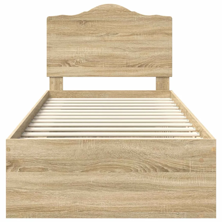 Cadre de lit Chêne Sonoma 75 x 190 cm Pin massif - 7