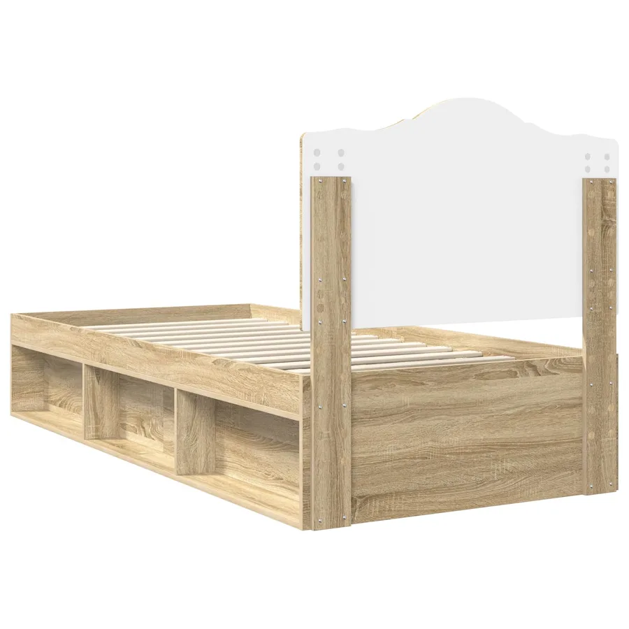 Cadre de lit Chêne Sonoma 75 x 190 cm Pin massif - 9