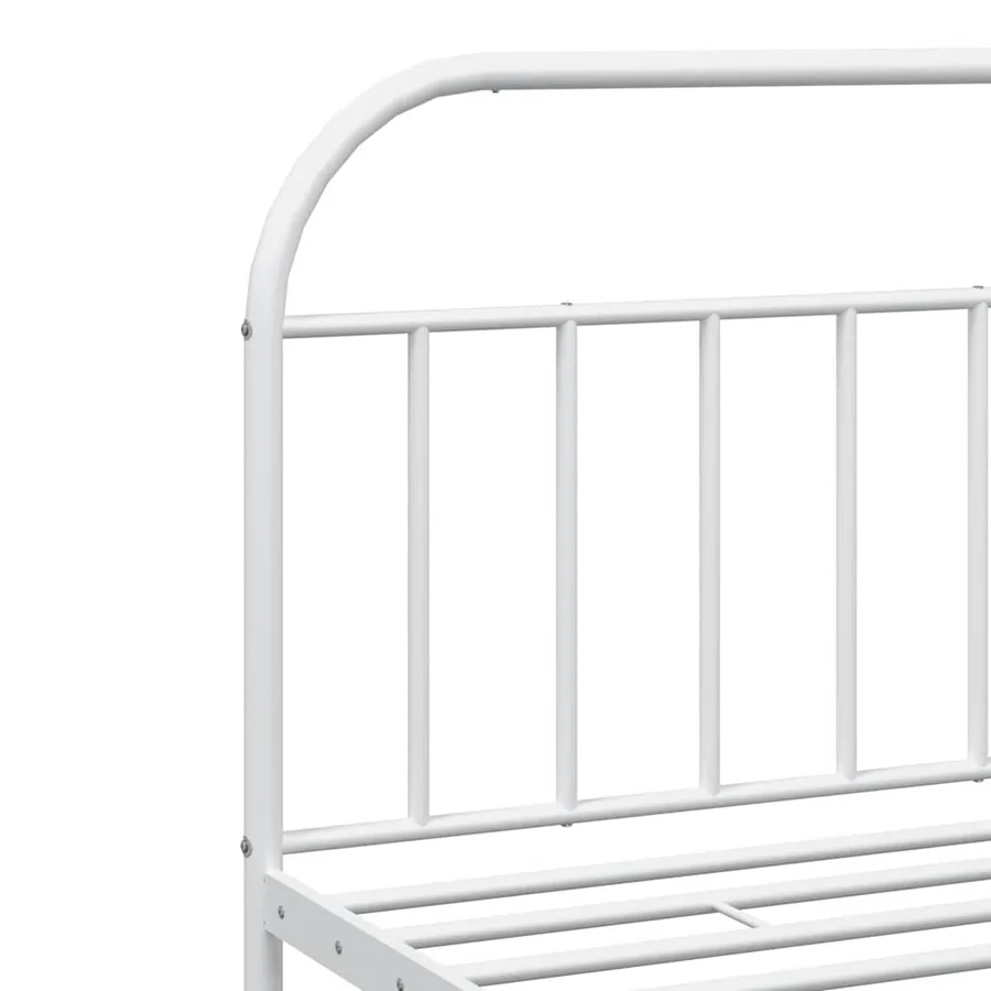 Cadre de lit métal sans matelas et tête de lit blanc 193x203 cm - 9