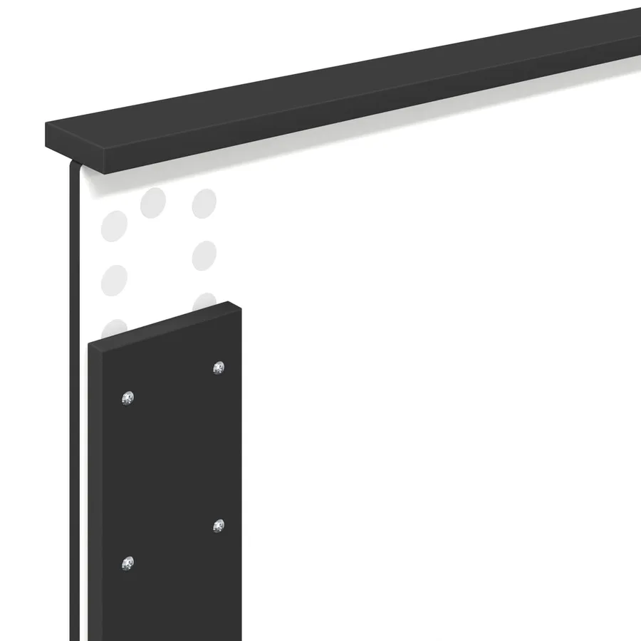 Cadre de lit Noir 100 x 200 cm Bois d'ingénierie - 11
