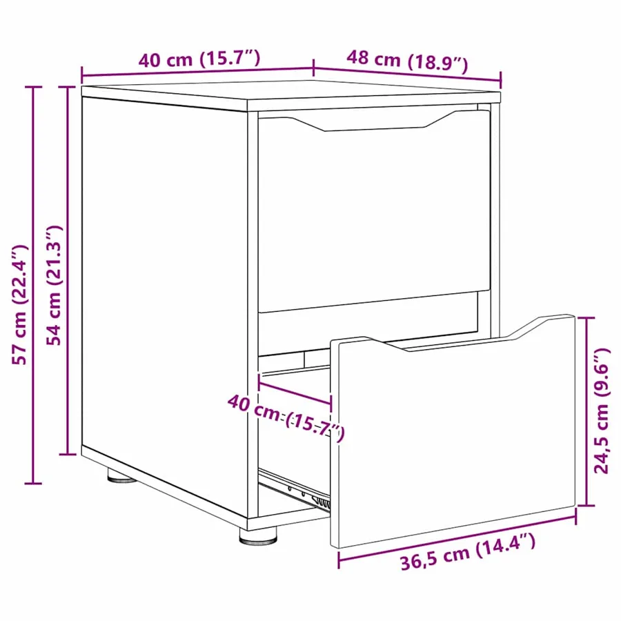 Armoire de rangement 40 x 48 x 57 cm Bois d'ingénierie - 13