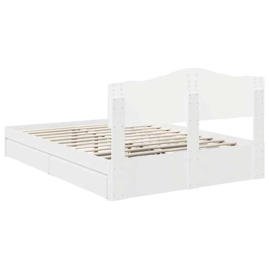 Lit de Rangement Blanc 140 x 190 cm Bois d'ingénierie - 10
