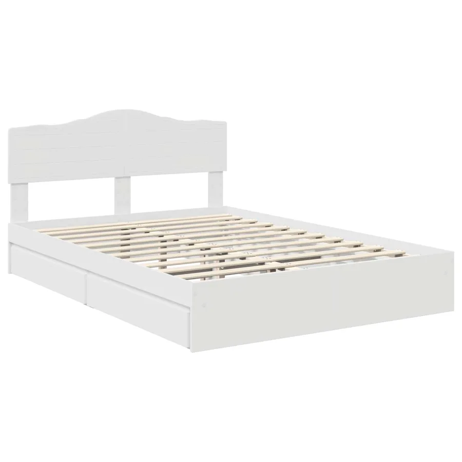 Lit de Rangement Blanc 140 x 190 cm Bois d'ingénierie - 4