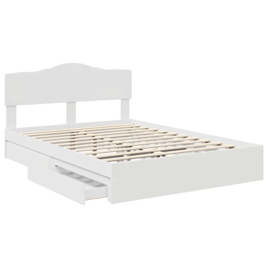 Lit de Rangement Blanc 140 x 190 cm Bois d'ingénierie - 5