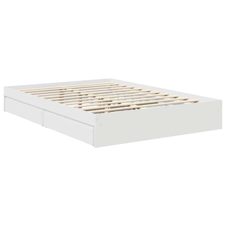 Lit de Rangement Blanc 140 x 190 cm Bois d'ingénierie - 6