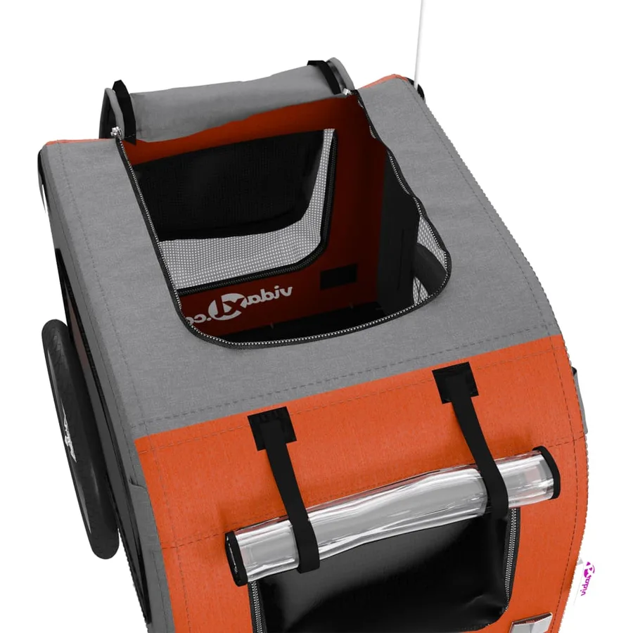 Remorque de vélo pour animaux de compagnie orange et gris - 11