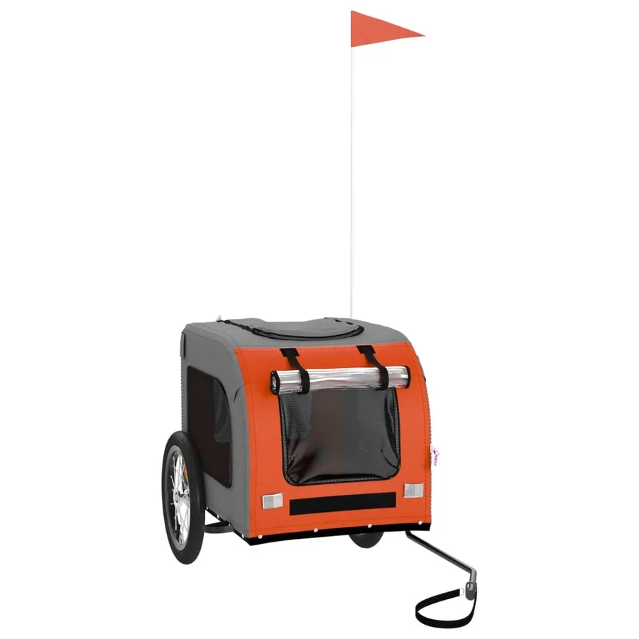 Remorque de vélo pour animaux de compagnie orange et gris - 2