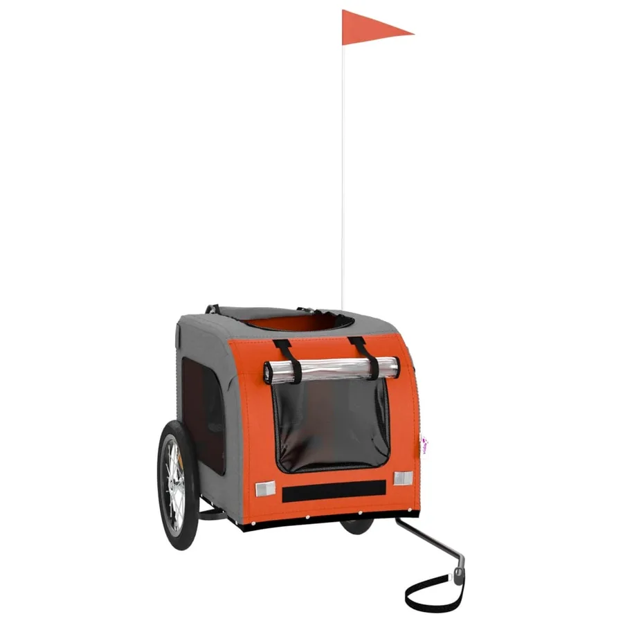 Remorque de vélo pour animaux de compagnie orange et gris - 3