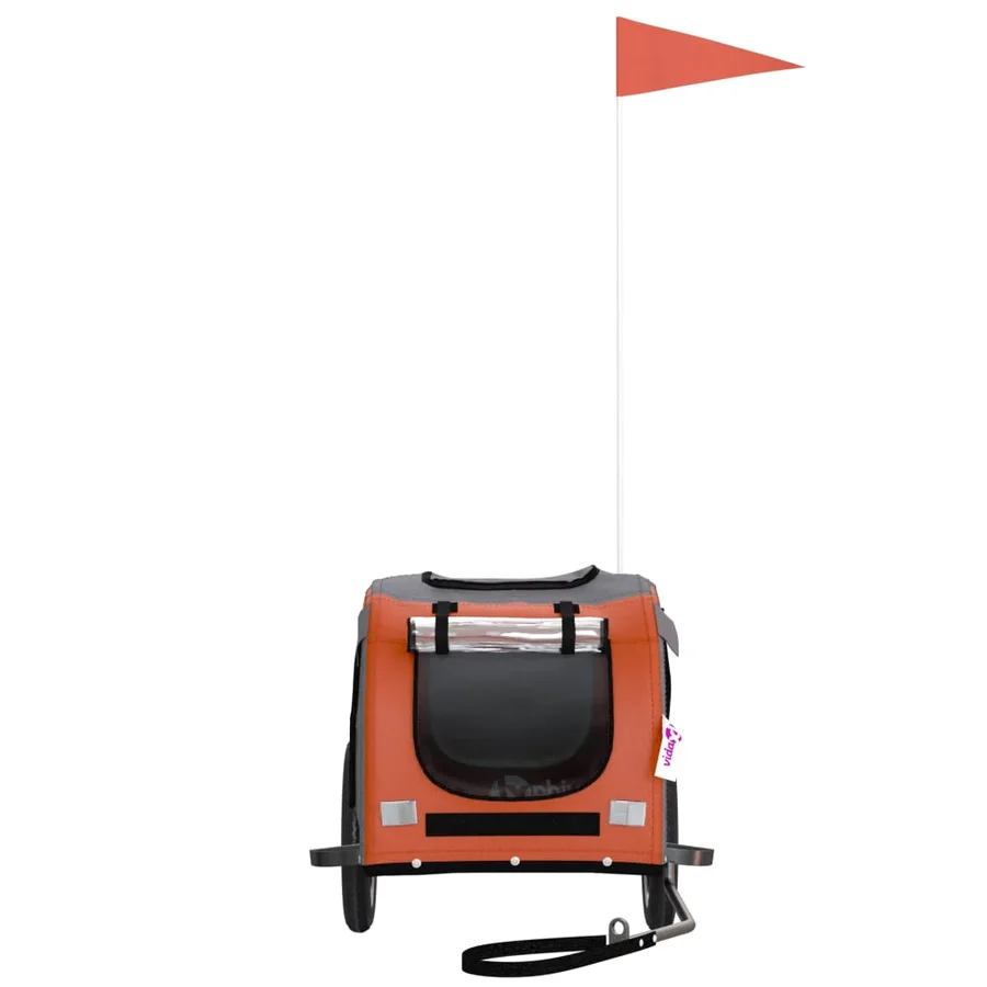 Remorque de vélo pour animaux de compagnie orange et gris - 4