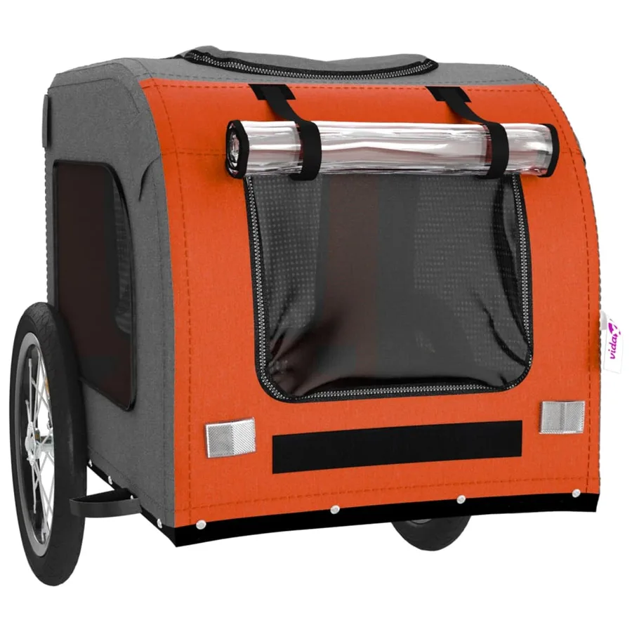 Remorque de vélo pour animaux de compagnie orange et gris - 5