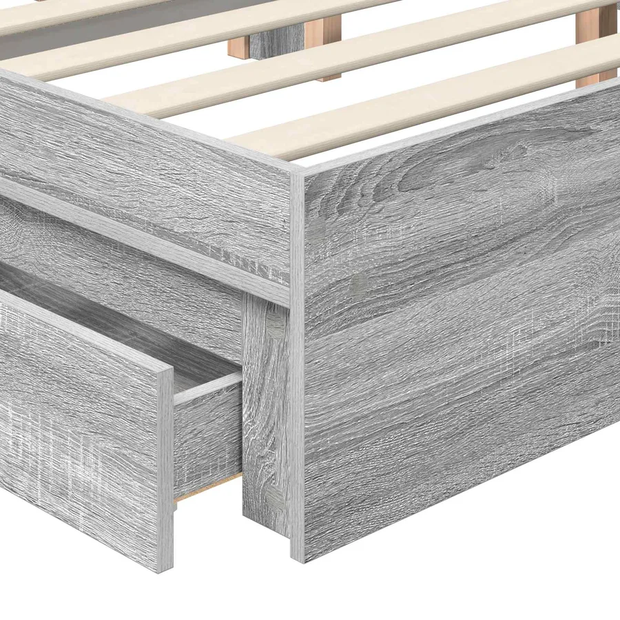 Lit de Rangement Gris Sonoma 140 x 200 cm Bois d'ingénierie - 11