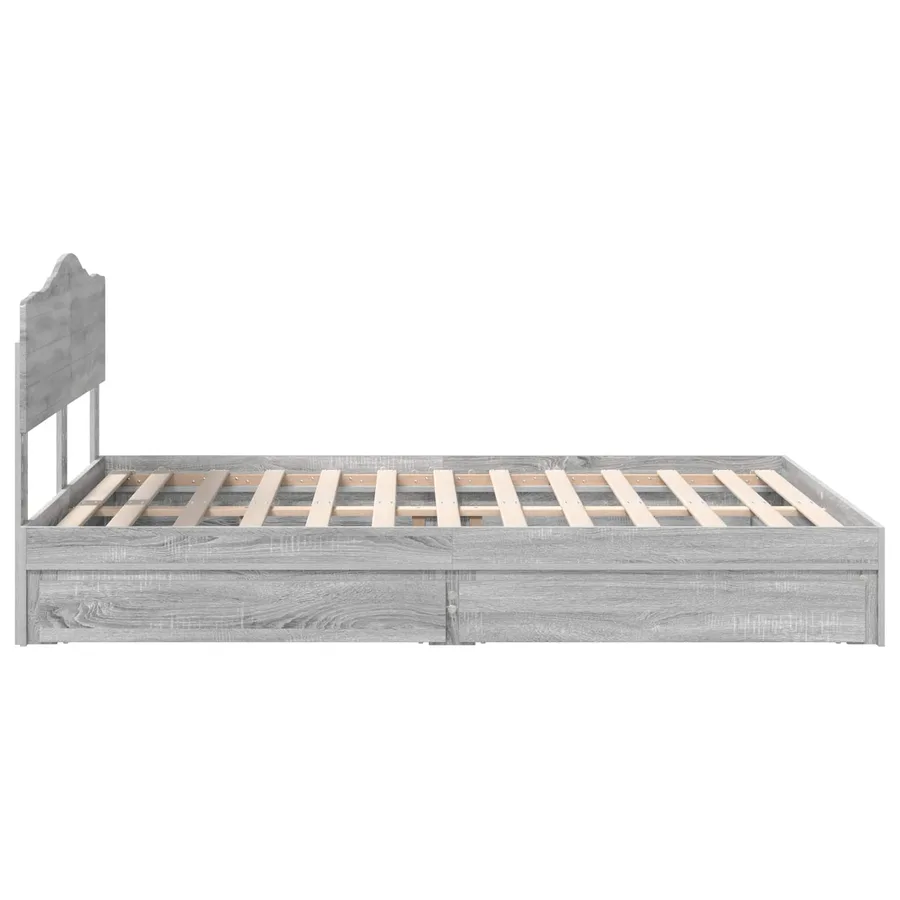 Lit de Rangement Gris Sonoma 140 x 200 cm Bois d'ingénierie - 9