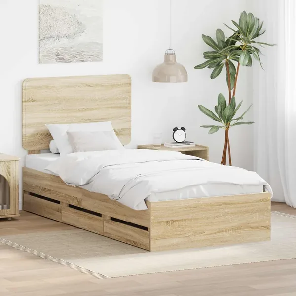 Cadre de lit Chêne Sonoma 90 x 200 cm Bois Ingénierie