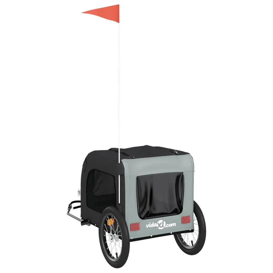 Remorque de vélo pour animaux de compagnie noir et gris - 8