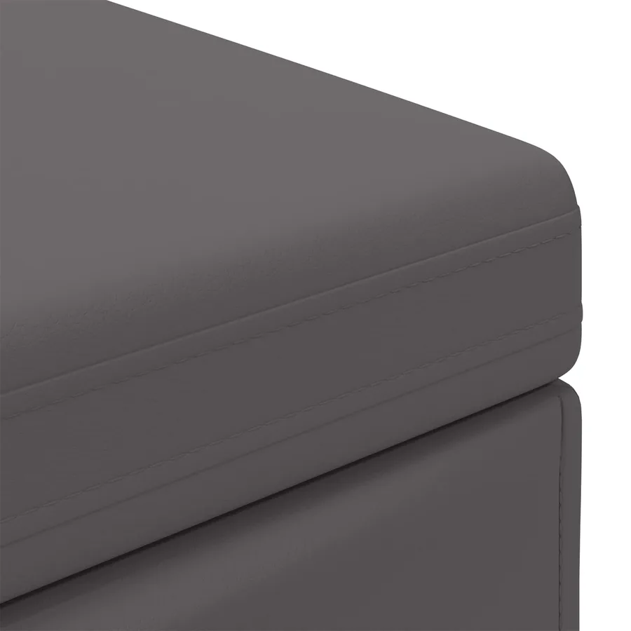 Tabouret Gris Cuir Synthétique et Bois Composite - 5