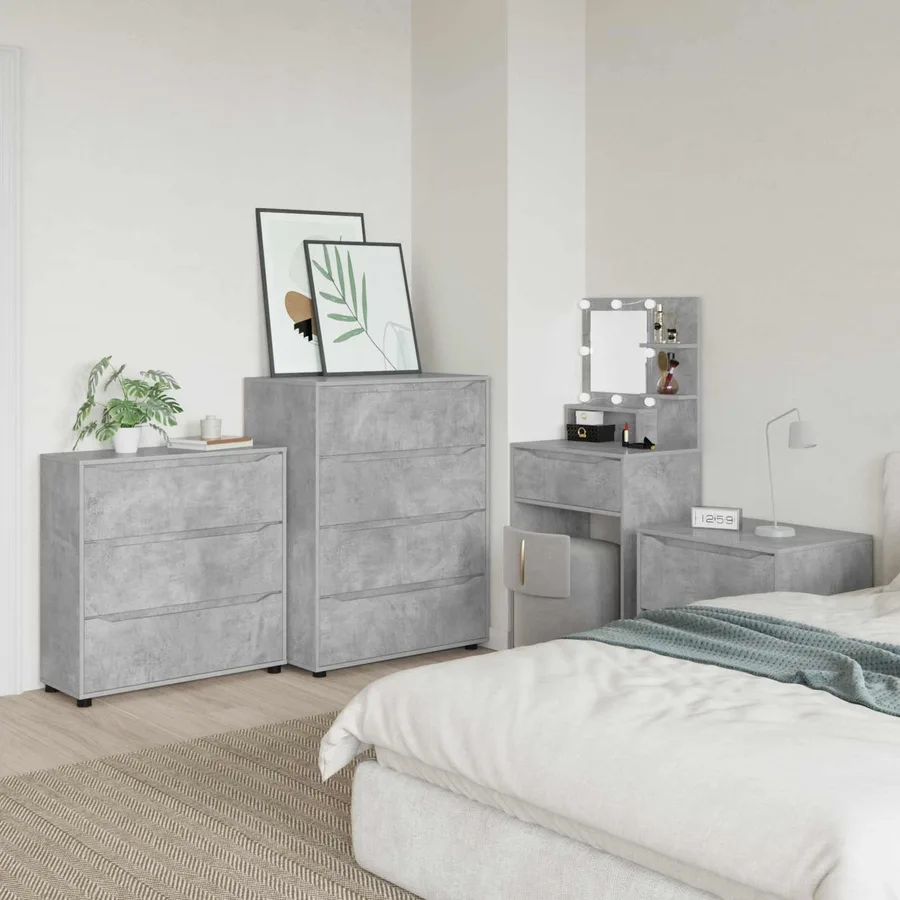 Armoire de rangement Gris béton 80 x 31 x 81 cm - 4
