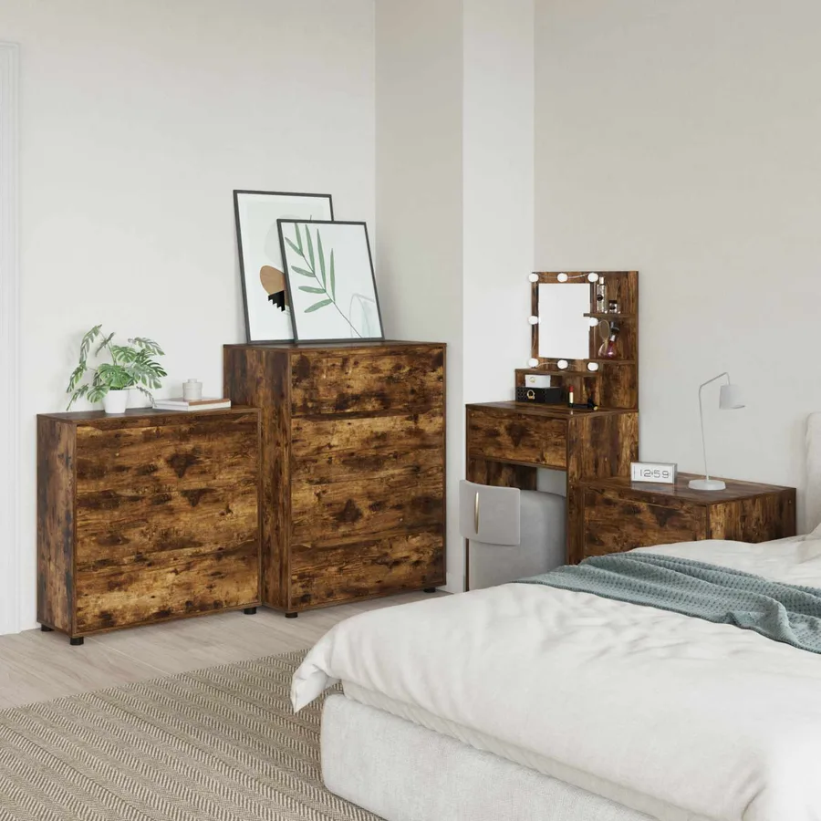 Armoire de rangement Chêne fumé 80 x 31 x 81 cm - 4