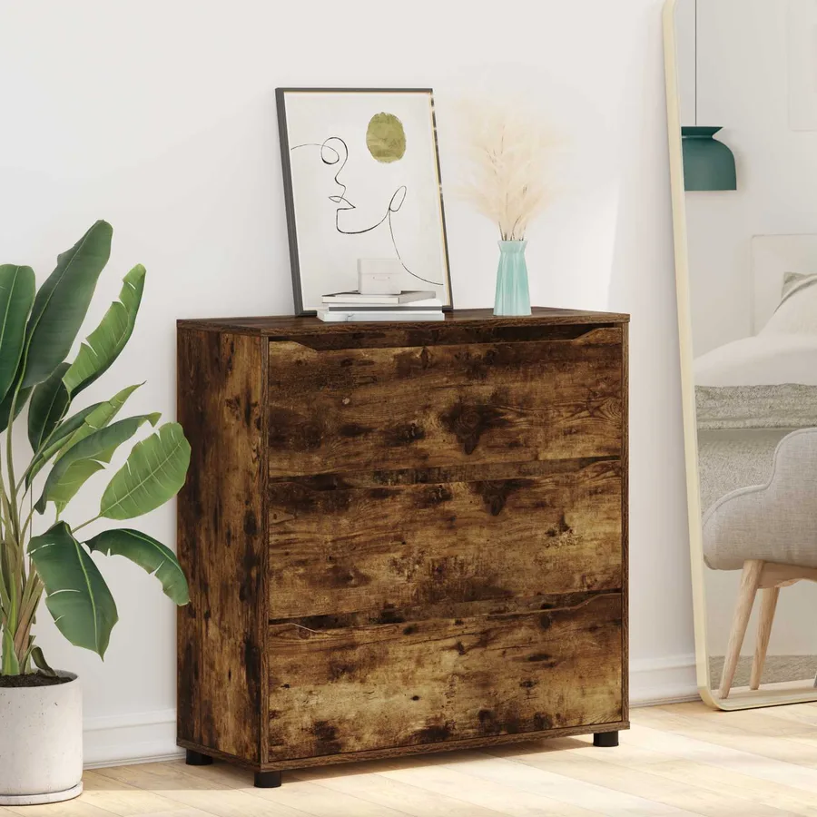 Armoire de rangement Chêne fumé 80 x 31 x 81 cm - 6
