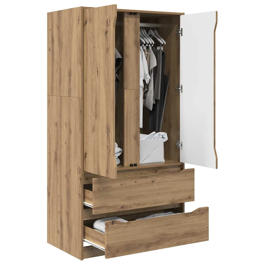 Armoire Chêne Artisanal 79,5 x 49 x 156 cm Bois d’ingénierie - 3