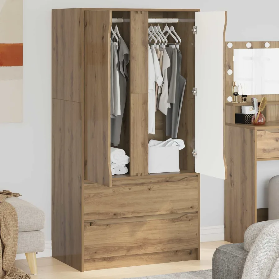 Armoire Chêne Artisanal 79,5 x 49 x 156 cm Bois d’ingénierie - 4