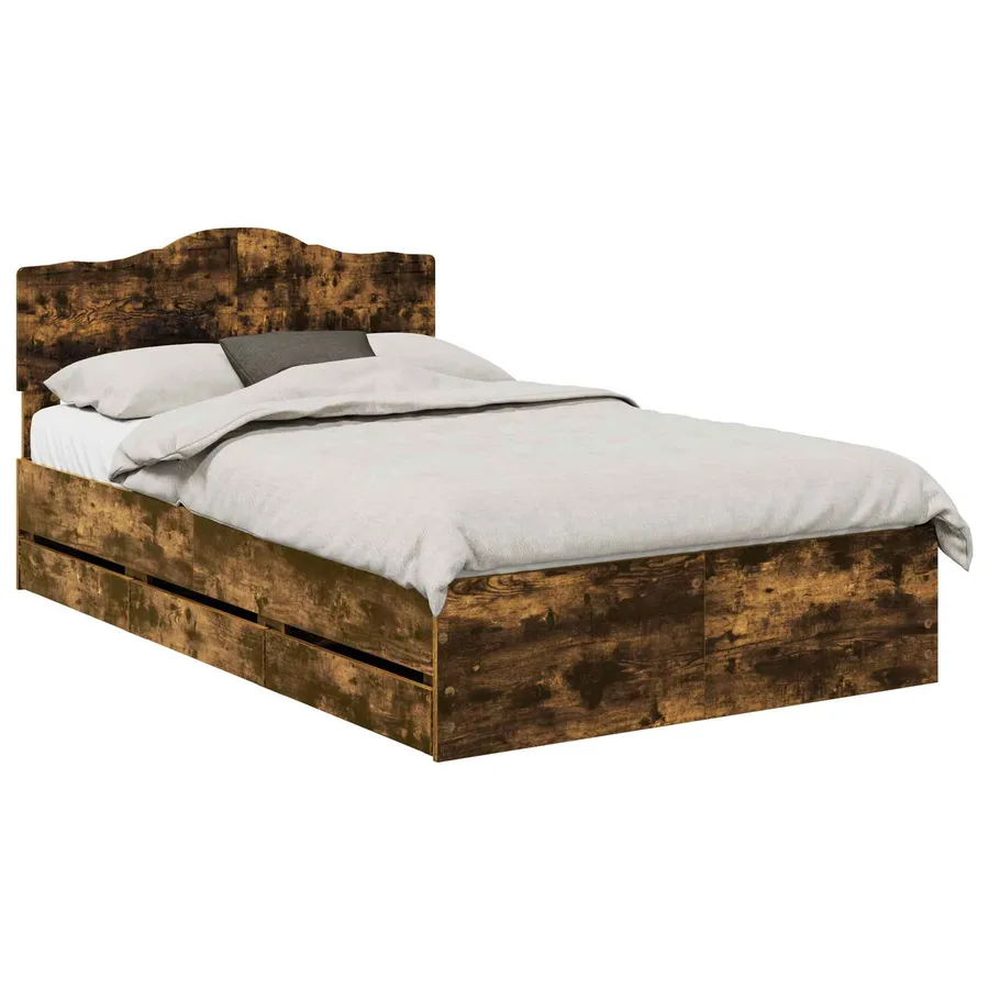 Cadre de lit Chêne fumé 120 x 200 cm Bois Ingénierie - 2