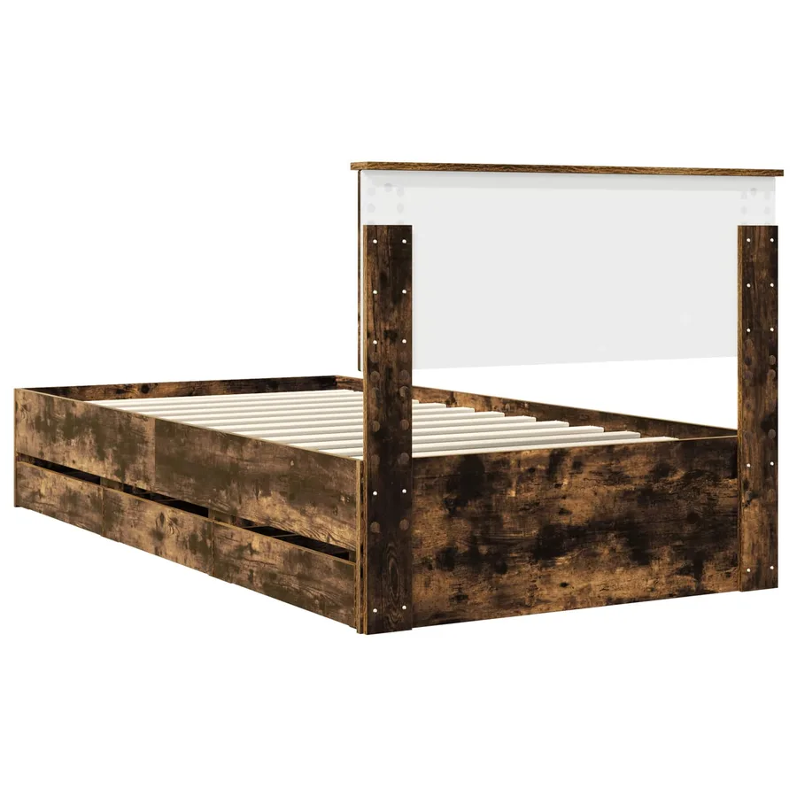Cadre de lit Chêne fumé 100 x 200 cm Bois Ingénierie - 8