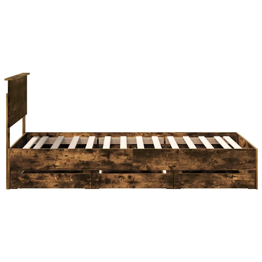 Cadre de lit Chêne fumé 100 x 200 cm Bois Ingénierie - 9