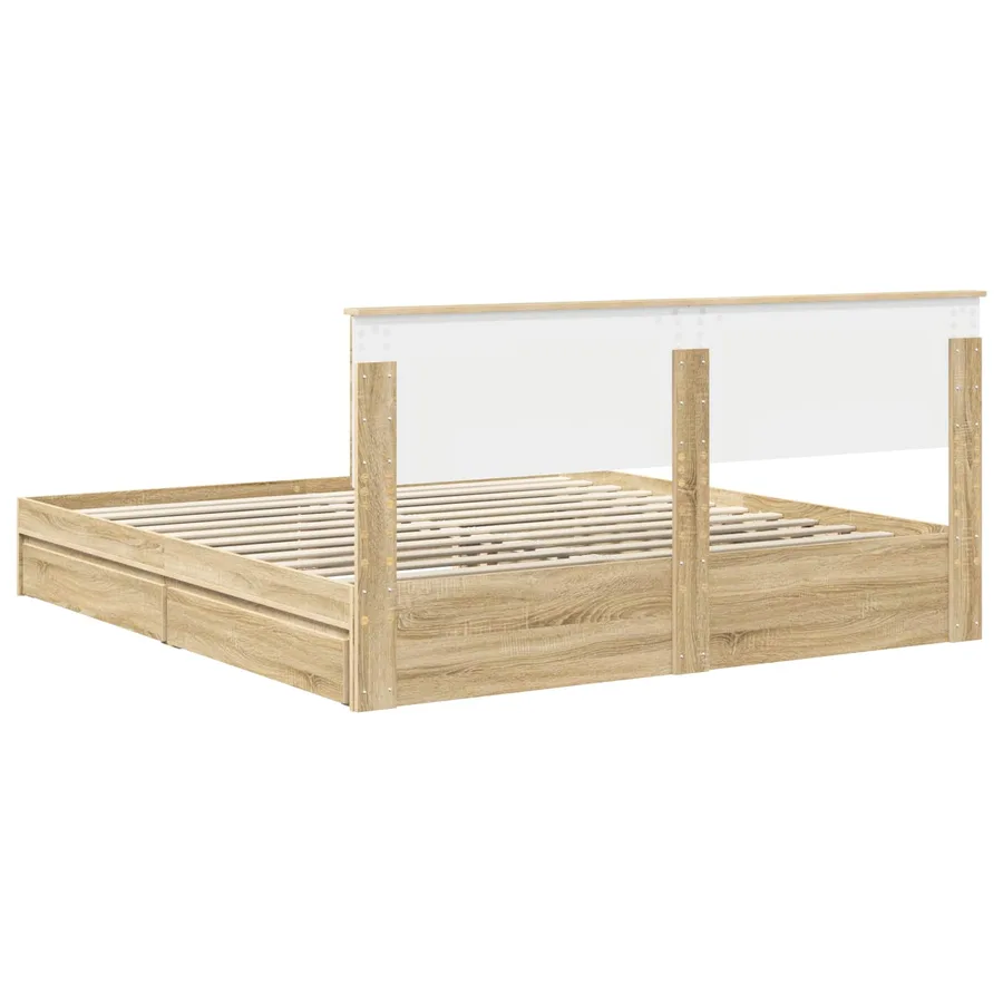 Lit de Rangement Chêne Sonoma 180 x 200 cm Bois d'ingénierie - 8