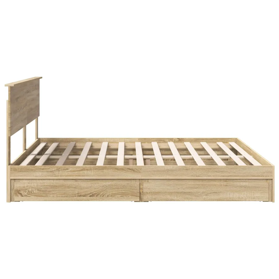Lit de Rangement Chêne Sonoma 180 x 200 cm Bois d'ingénierie - 9