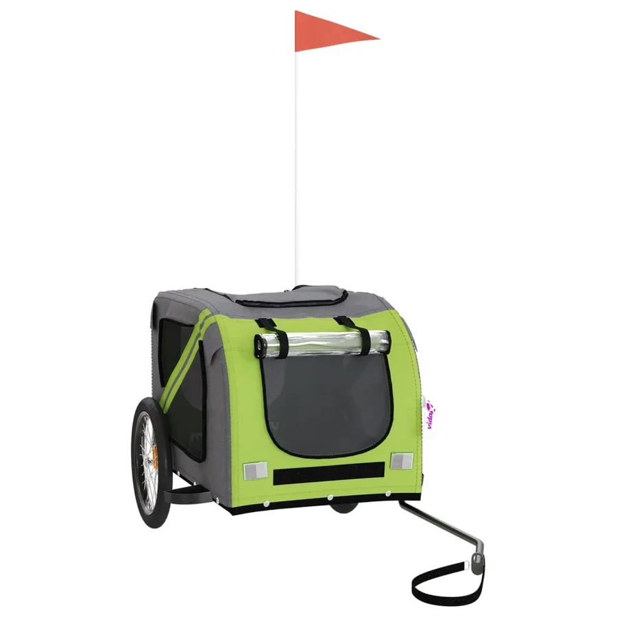 Remorque de vélo pour animaux de compagnie vert et gris - 2