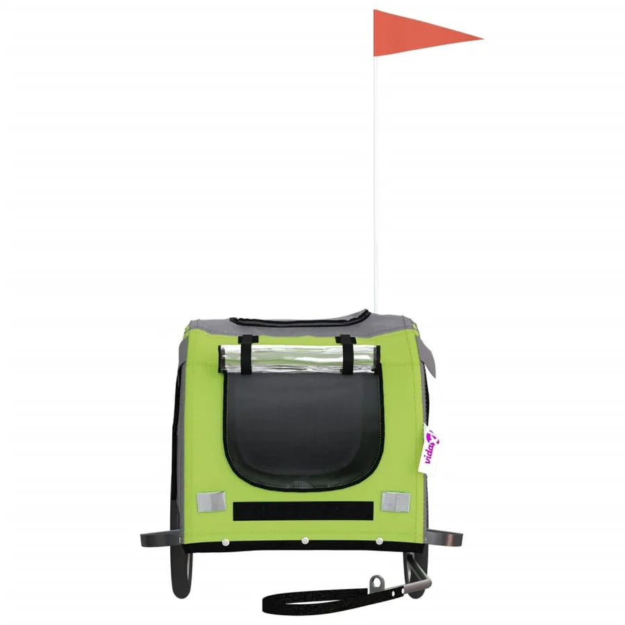 Remorque de vélo pour animaux de compagnie vert et gris - 4