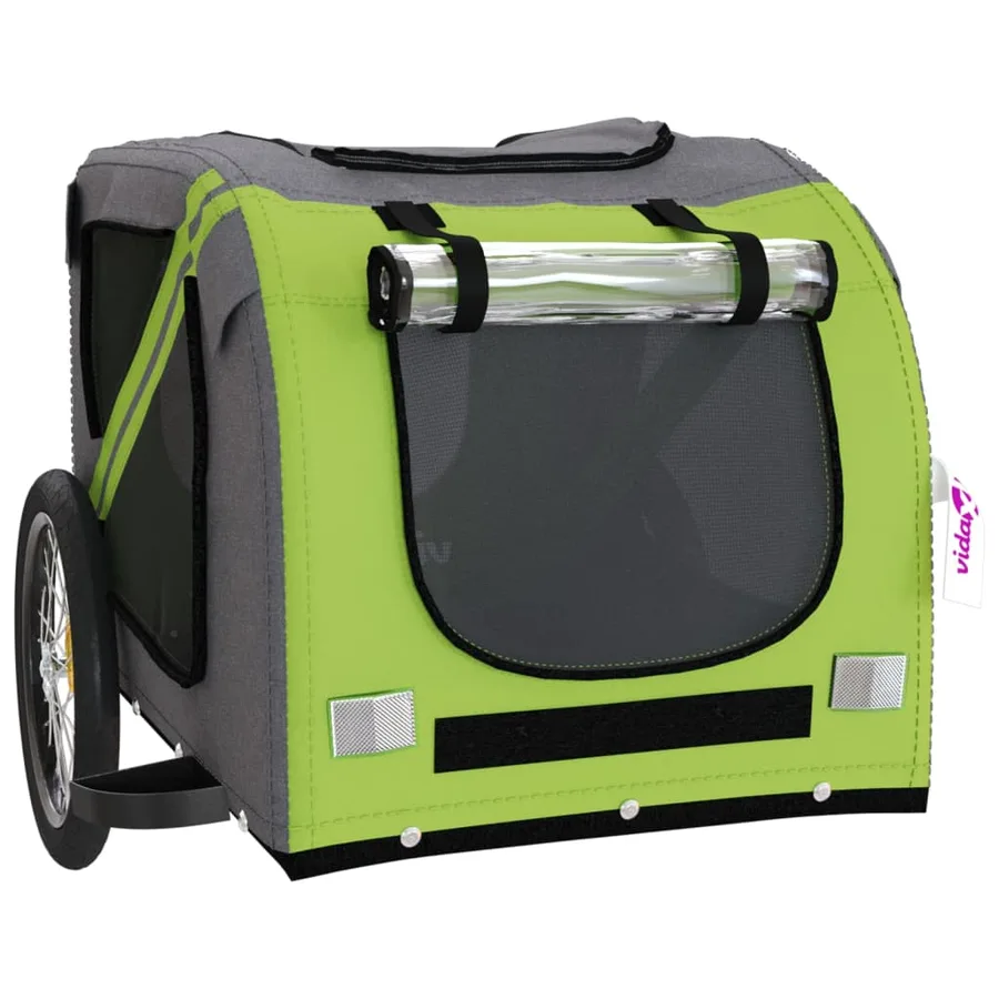 Remorque de vélo pour animaux de compagnie vert et gris - 5