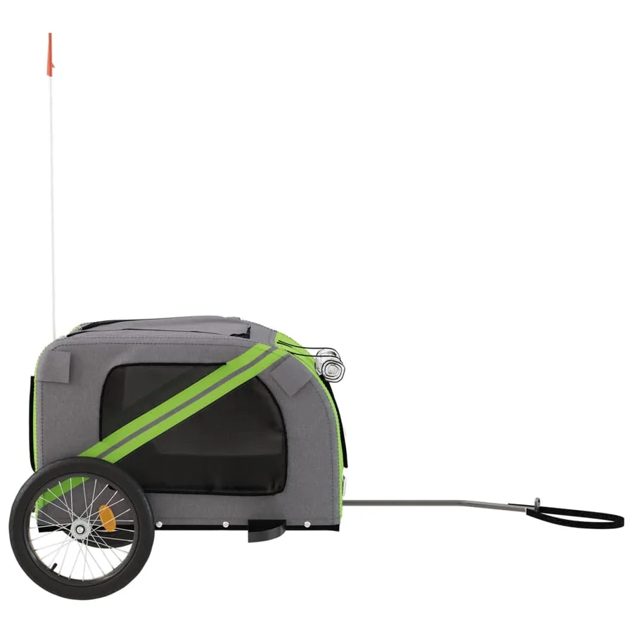 Remorque de vélo pour animaux de compagnie vert et gris - 6