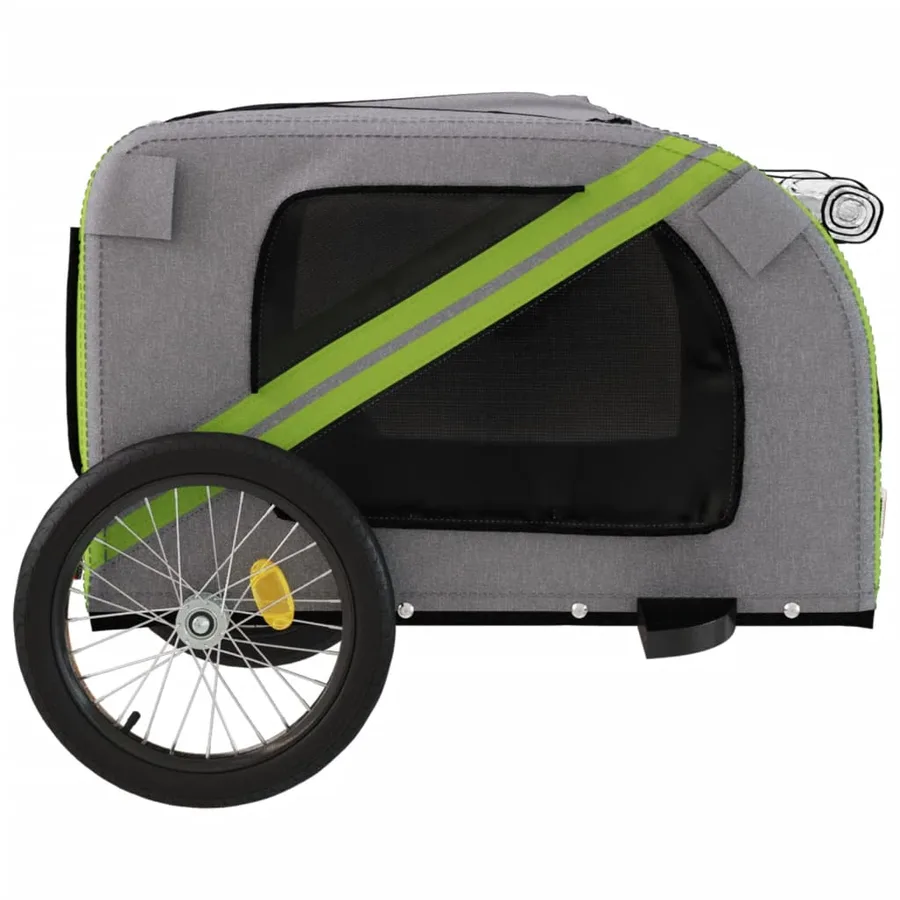 Remorque de vélo pour animaux de compagnie vert et gris - 7