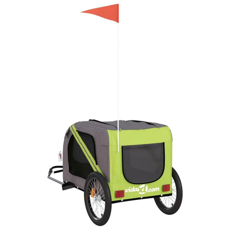 Remorque de vélo pour animaux de compagnie vert et gris - 8